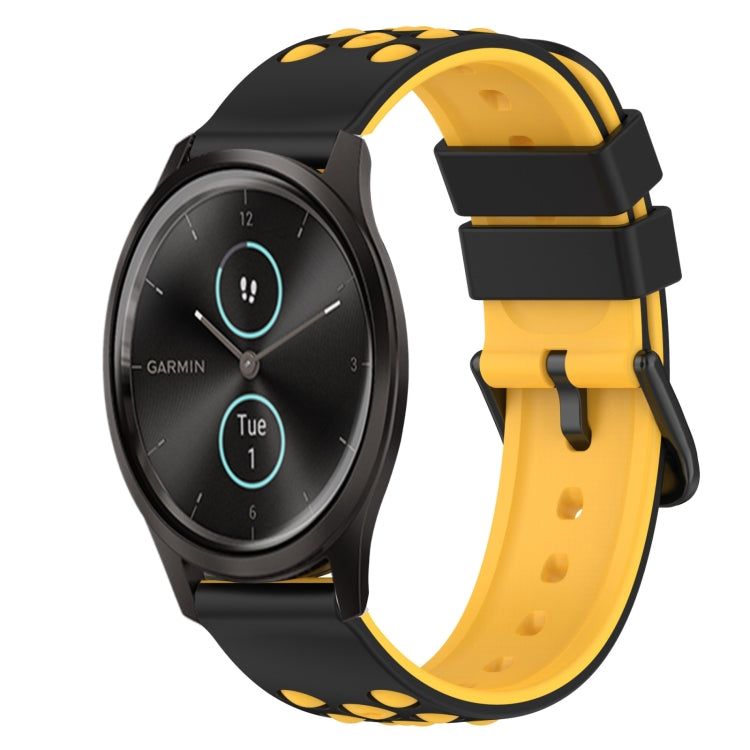 For Garmin Garminmove Style 20mm Two-Color Silicone Watch Band