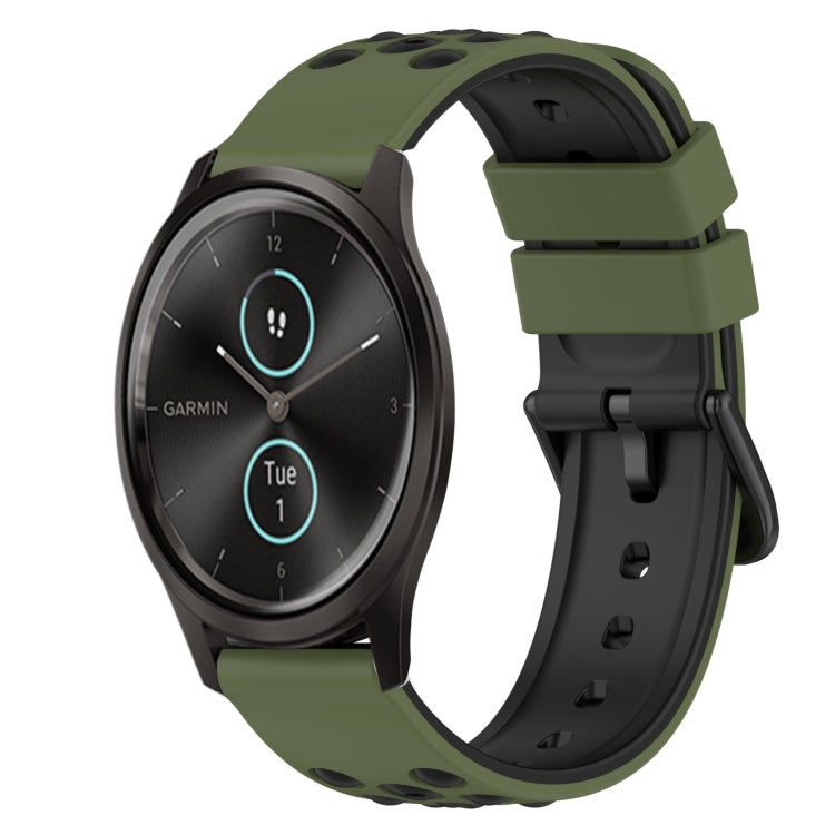 For Garmin Garminmove Style 20mm Two-Color Silicone Watch Band