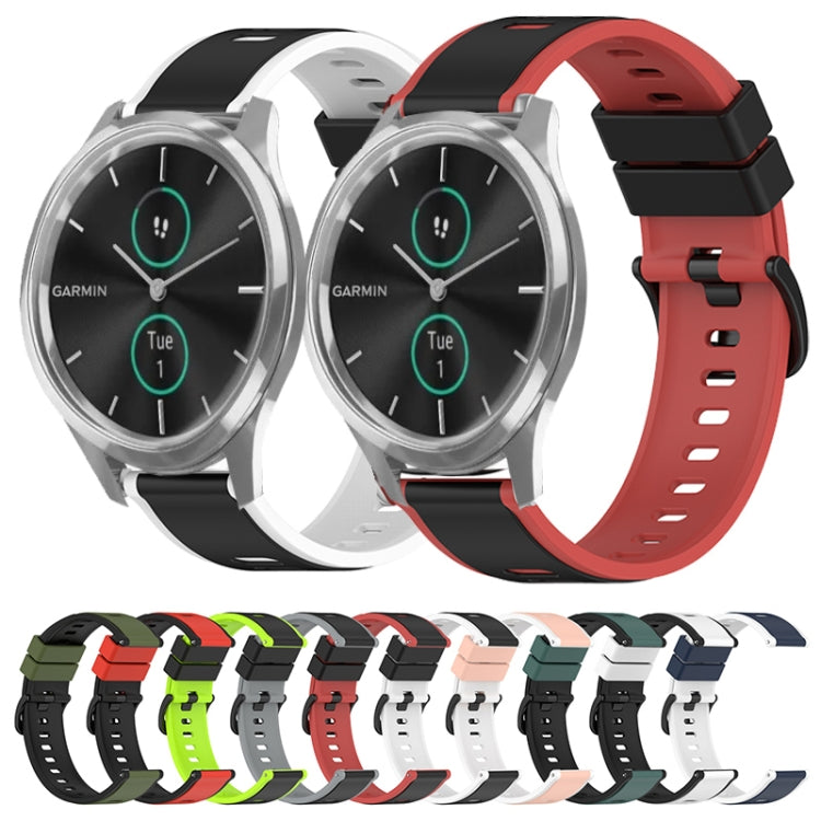 For Garmin Garminmove Style 20mm Two-Color Silicone Watch Band