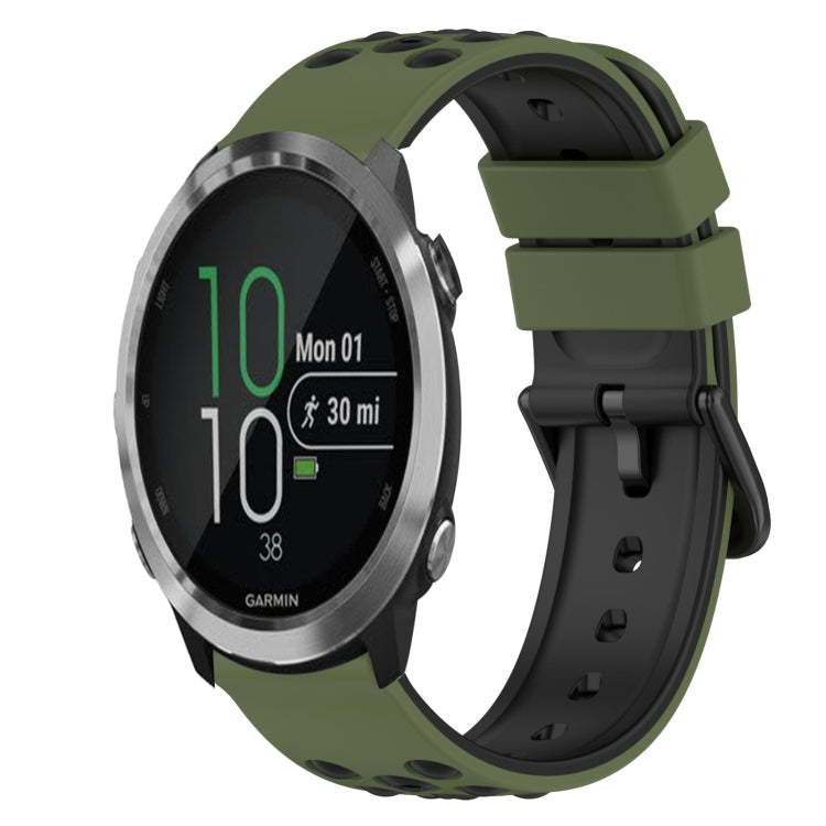 For Garmin Forerunner 645 Music 20mm Two-Color Silicone Watch Band