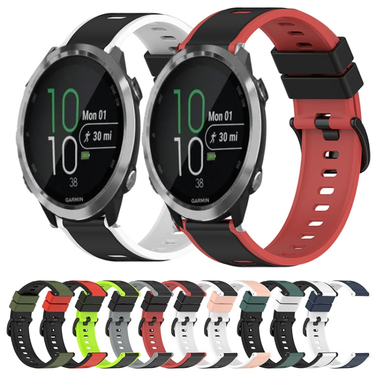 For Garmin Forerunner 645 Music 20mm Two-Color Silicone Watch Band