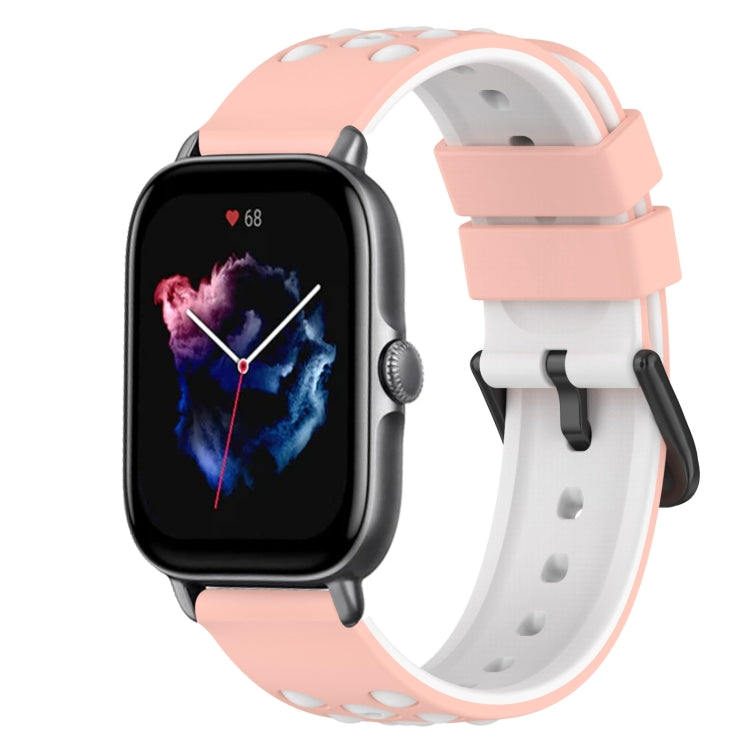 For Amazfit GTS 3 20mm Two-Color Silicone Watch Band