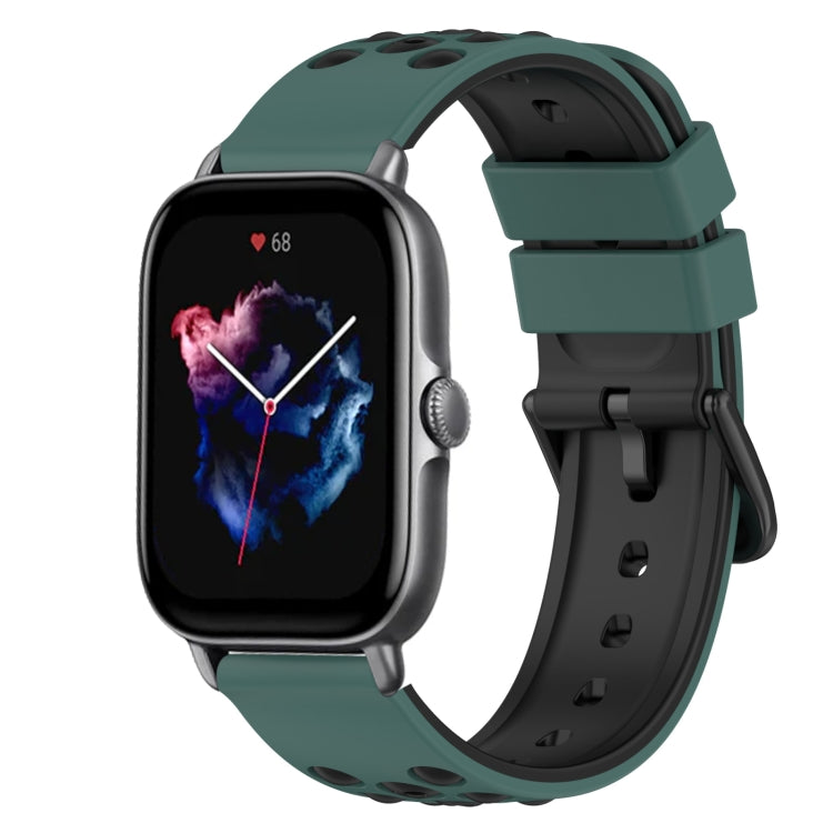 For Amazfit GTS 3 20mm Two-Color Silicone Watch Band