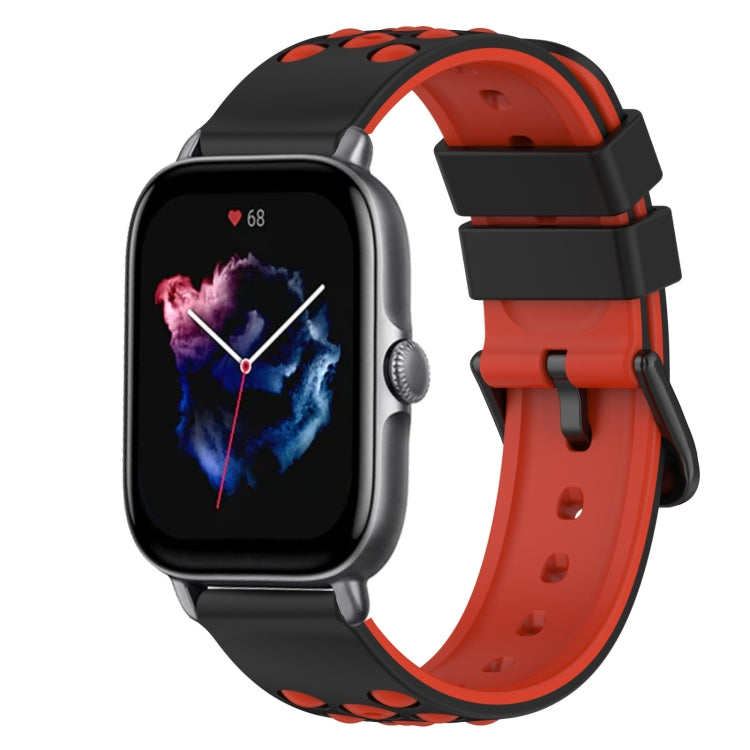 For Amazfit GTS 3 20mm Two-Color Silicone Watch Band