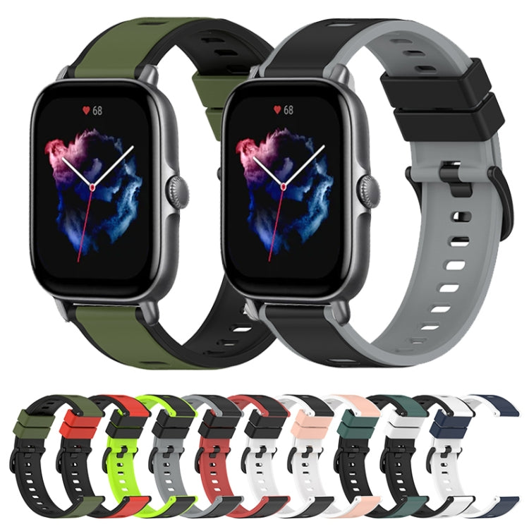For Amazfit GTS 3 20mm Two-Color Silicone Watch Band