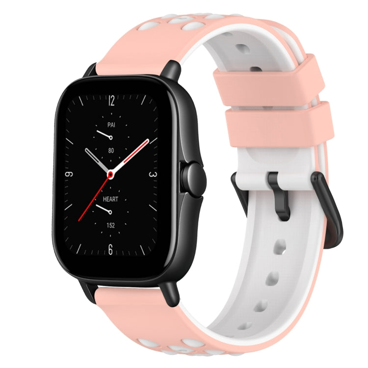 For Amazfit GTS 2 20mm Two-Color Silicone Watch Band