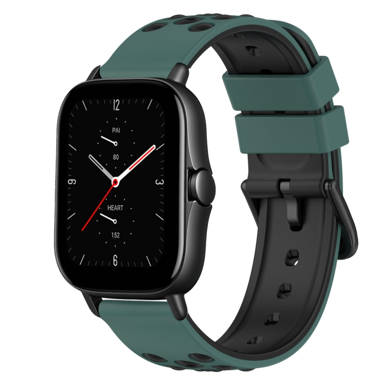 For Amazfit GTS 2 20mm Two-Color Silicone Watch Band