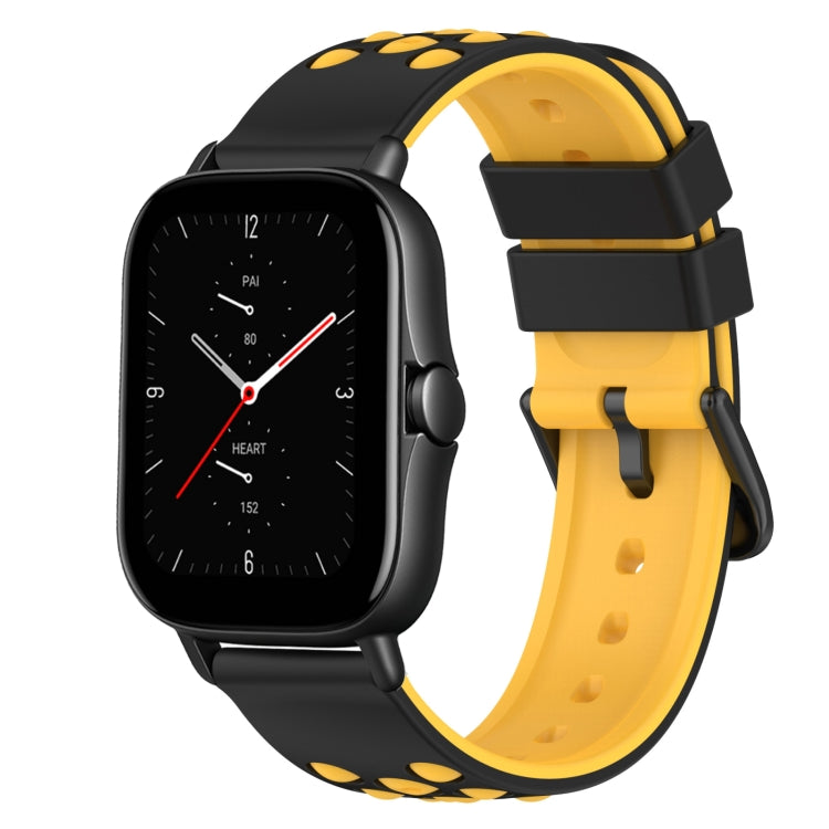 For Amazfit GTS 2 20mm Two-Color Silicone Watch Band
