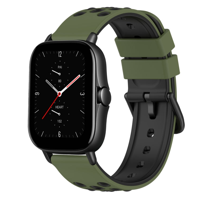 For Amazfit GTS 2 20mm Two-Color Silicone Watch Band