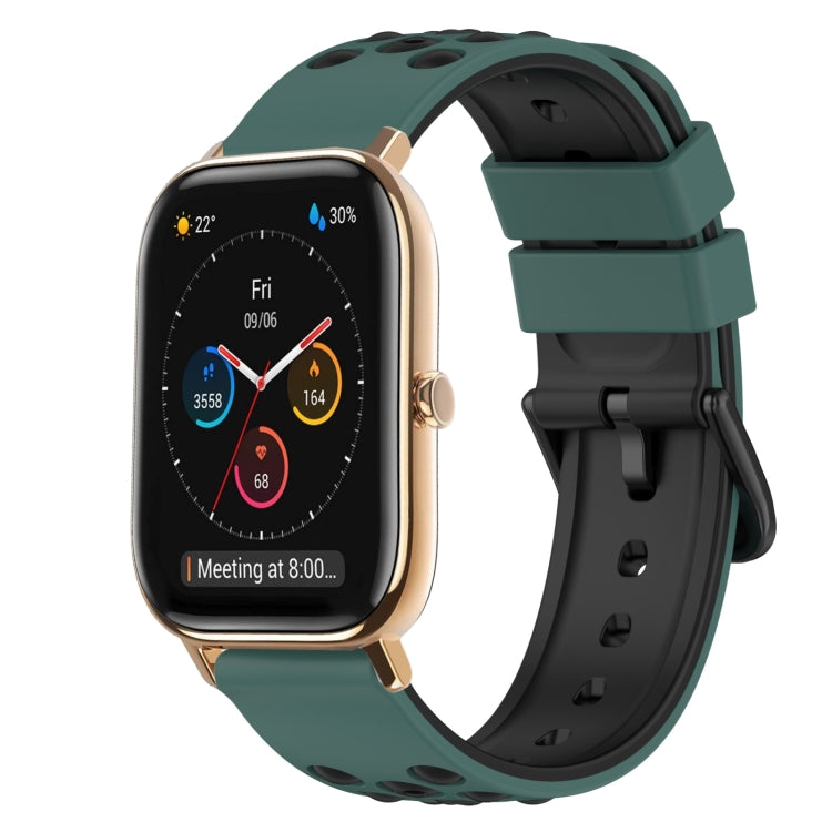 For Amazfit GTS 20mm Two-Color Silicone Watch Band