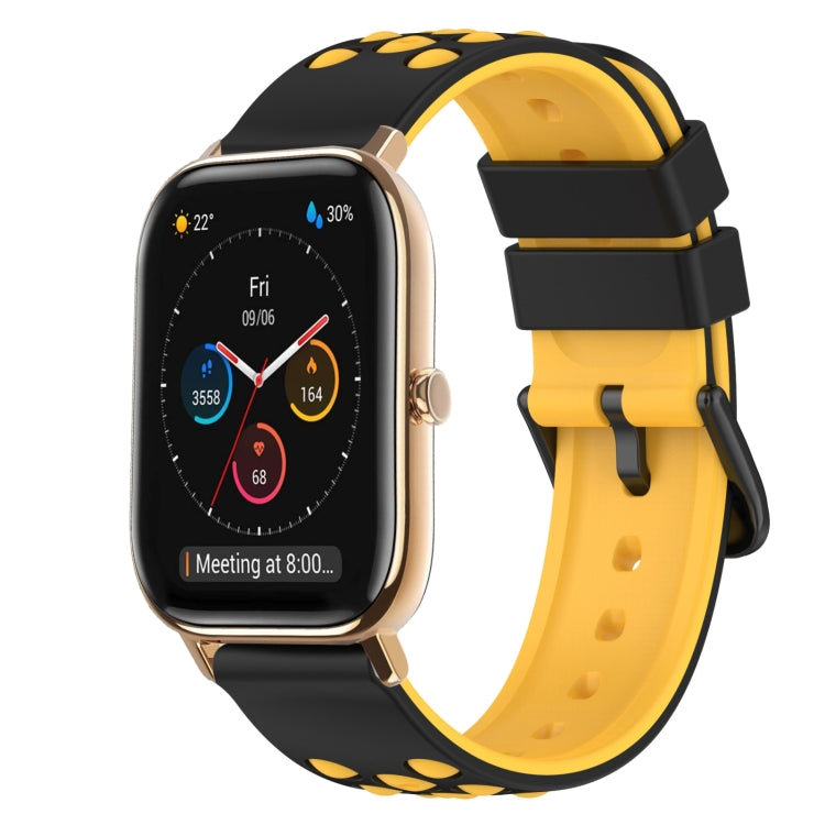 For Amazfit GTS 20mm Two-Color Silicone Watch Band