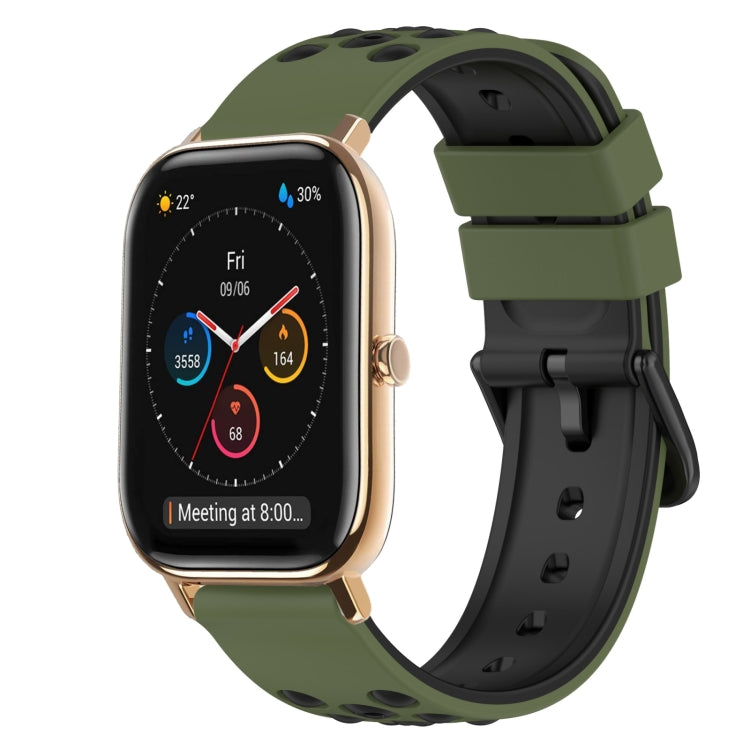 For Amazfit GTS 20mm Two-Color Silicone Watch Band