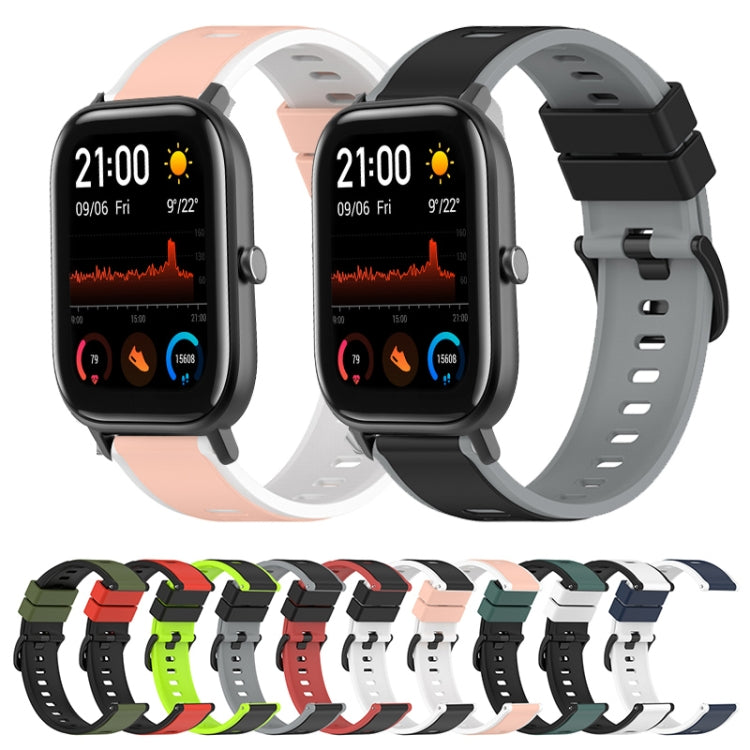 For Amazfit GTS 20mm Two-Color Silicone Watch Band