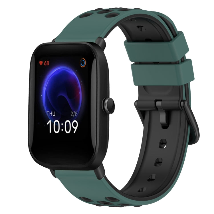 For Amazfit Pop Pro 20mm Two-Color Silicone Watch Band