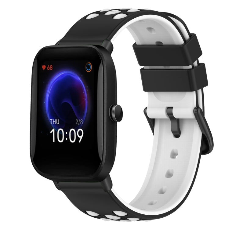 For Amazfit Pop Pro 20mm Two-Color Silicone Watch Band