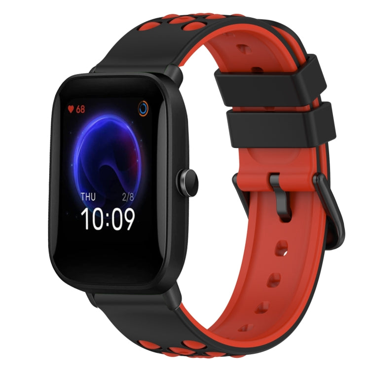 For Amazfit Pop Pro 20mm Two-Color Silicone Watch Band