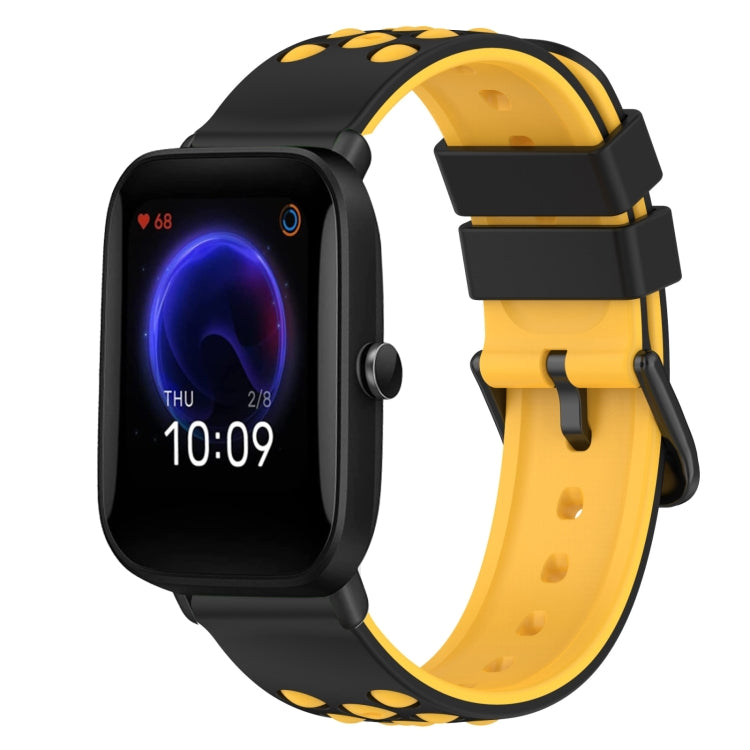 For Amazfit Pop Pro 20mm Two-Color Silicone Watch Band