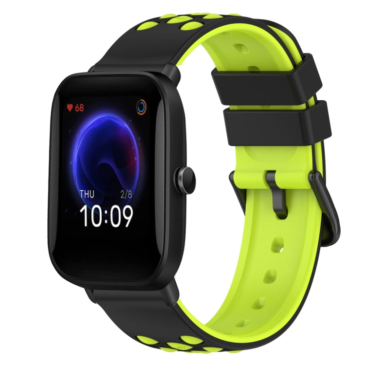 For Amazfit Pop Pro 20mm Two-Color Silicone Watch Band