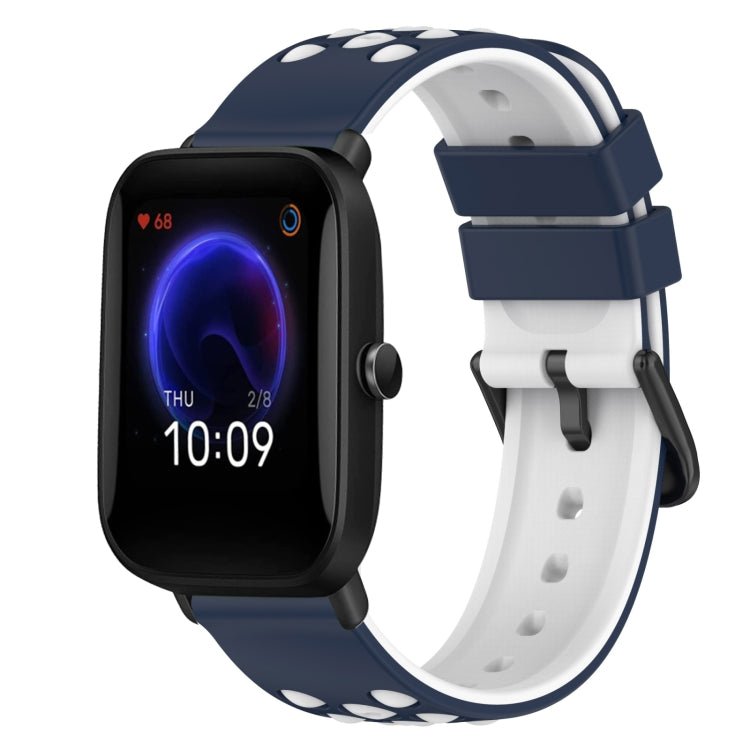 For Amazfit Pop Pro 20mm Two-Color Silicone Watch Band