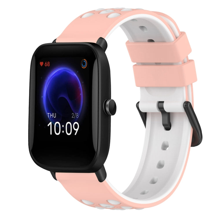 For Amazfit Pop 20mm Two-Color Silicone Watch Band