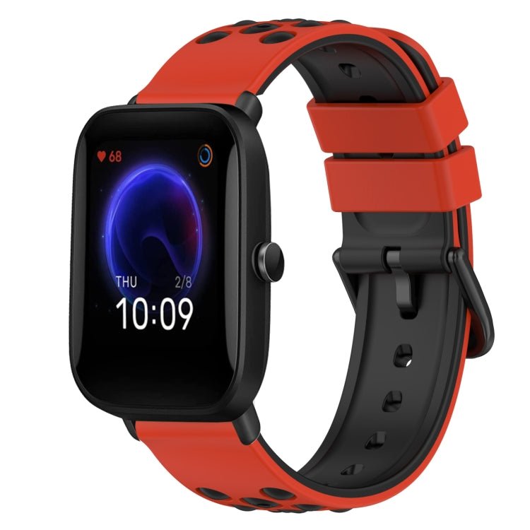 For Amazfit Pop 20mm Two-Color Silicone Watch Band