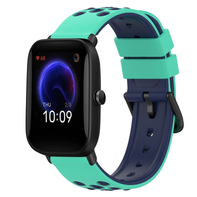 For Amazfit Pop 20mm Two-Color Silicone Watch Band