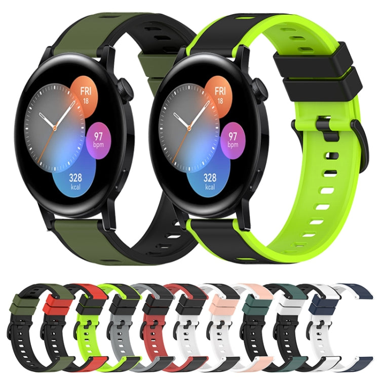 For Huawei Watch GT3 Pro 43mm 20mm Two-Color Silicone Watch Band