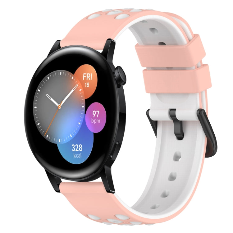 For Huawei Watch GT3 42mm 20mm Two-Color Silicone Watch Band