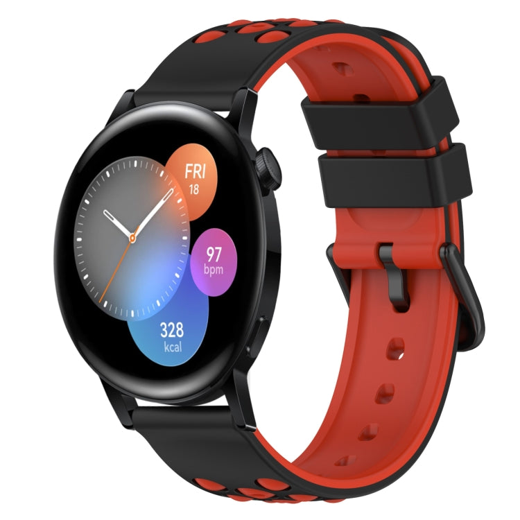 For Huawei Watch GT3 42mm 20mm Two-Color Silicone Watch Band