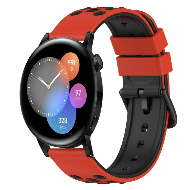 For Huawei Watch GT3 42mm 20mm Two-Color Silicone Watch Band