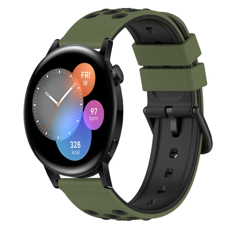 For Huawei Watch GT3 42mm 20mm Two-Color Silicone Watch Band