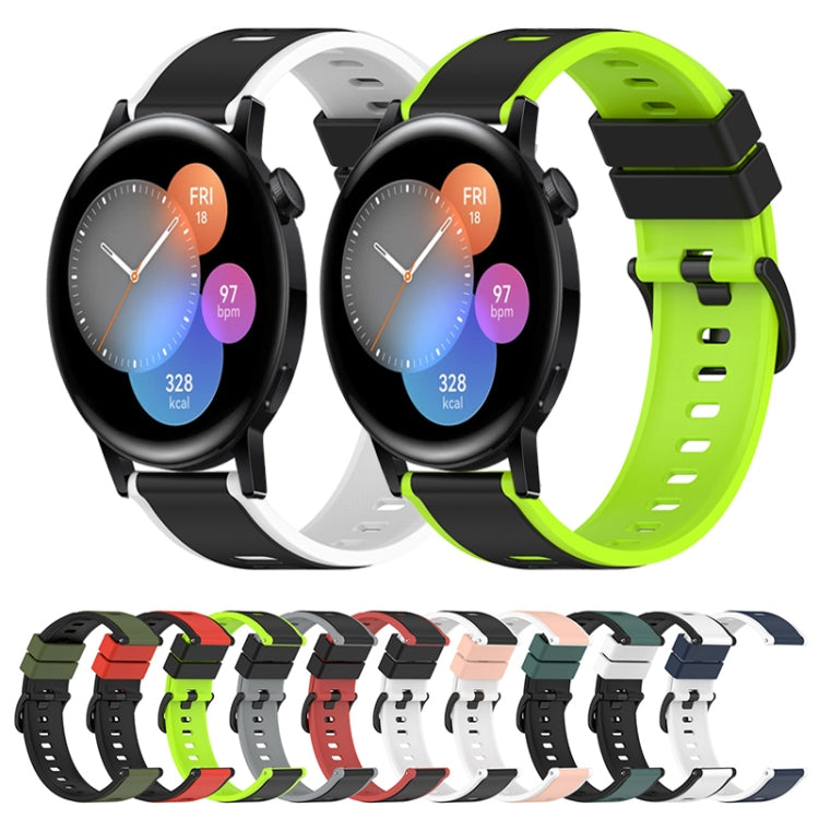 For Huawei Watch GT3 42mm 20mm Two-Color Silicone Watch Band