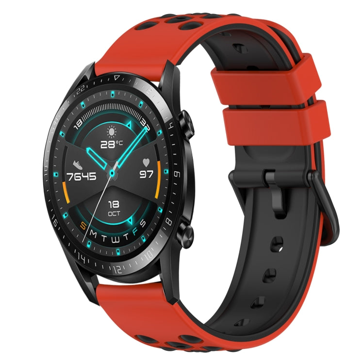 For Huawei Watch GT2 42mm 20mm Two-Color Silicone Watch Band