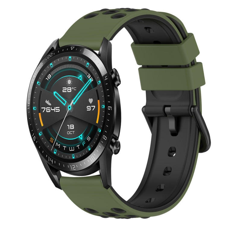For Huawei Watch GT2 42mm 20mm Two-Color Silicone Watch Band