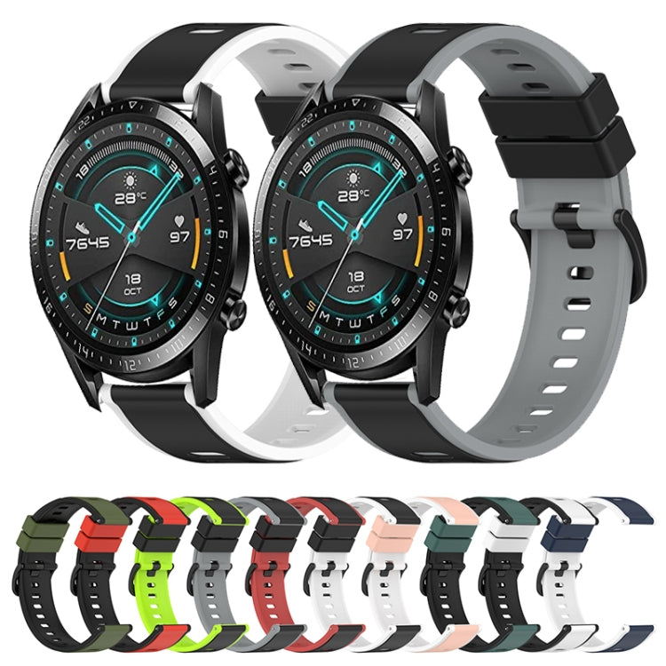 For Huawei Watch GT2 42mm 20mm Two-Color Silicone Watch Band