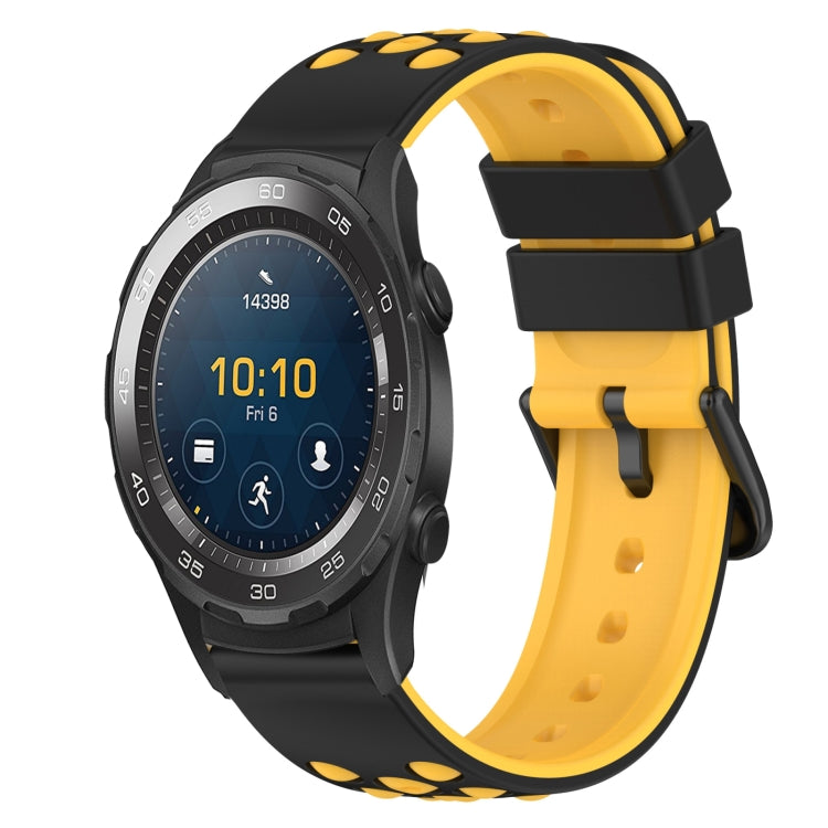 For Huawei Watch 2 20mm Two-Color Silicone Watch Band
