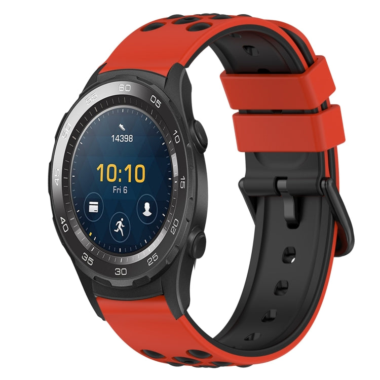For Huawei Watch 2 20mm Two-Color Silicone Watch Band