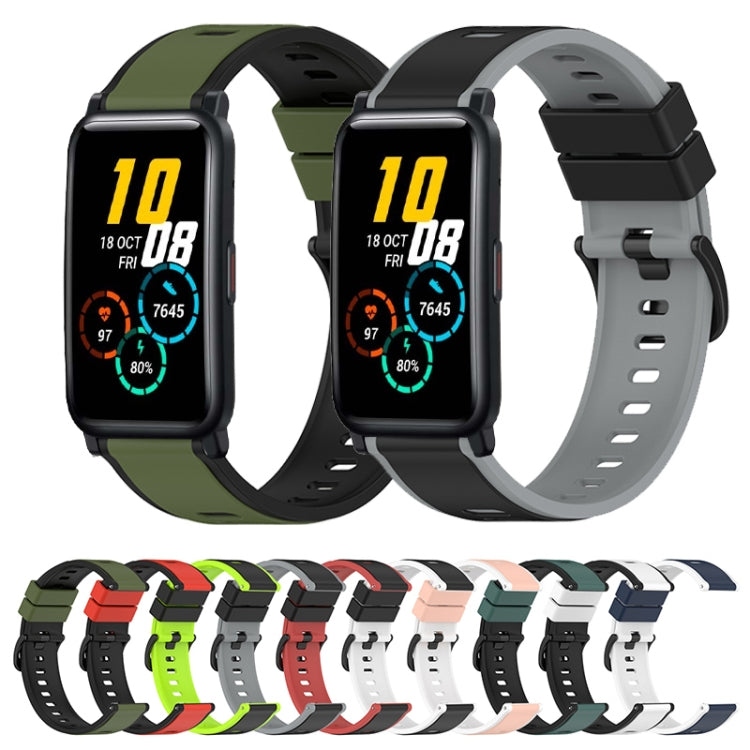 For Honor Watch ES 20mm Two-Color Silicone Watch Band