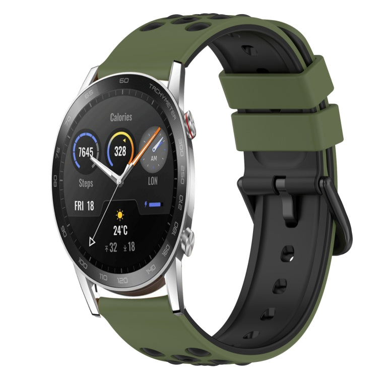 For Honor MagicWatch2 42mm 20mm Two-Color Silicone Watch Band
