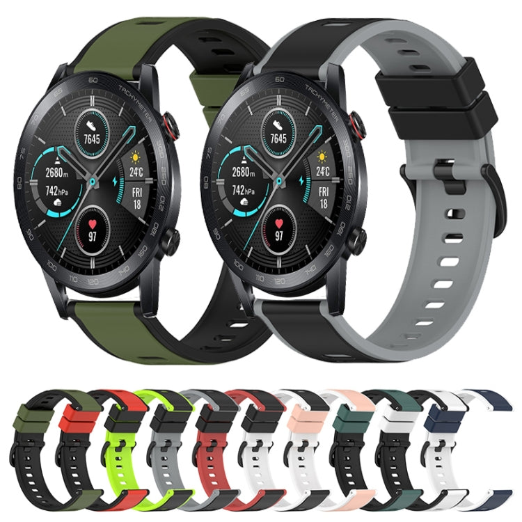For Honor MagicWatch2 42mm 20mm Two-Color Silicone Watch Band