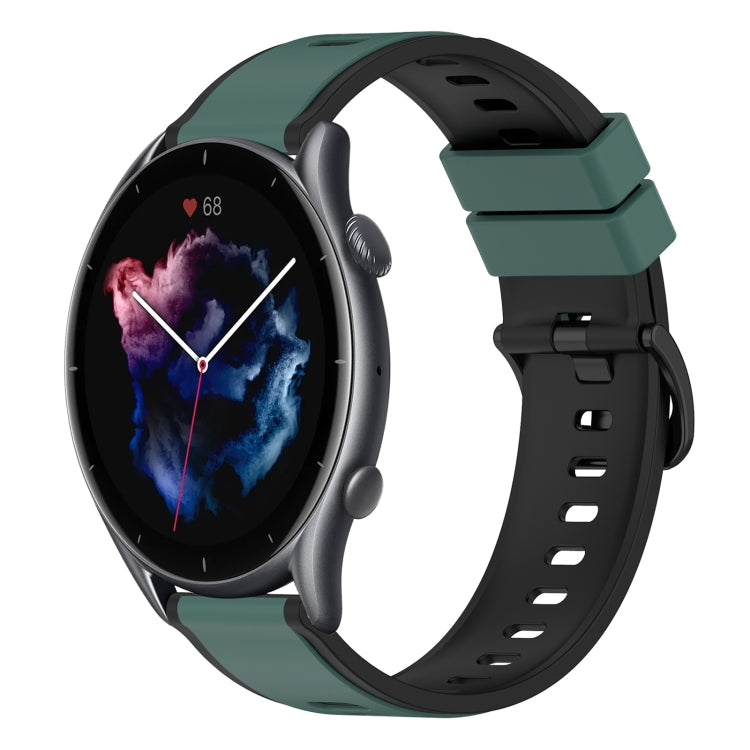 For Amazfit GTR 3 22mm Two-Color Silicone Watch Band
