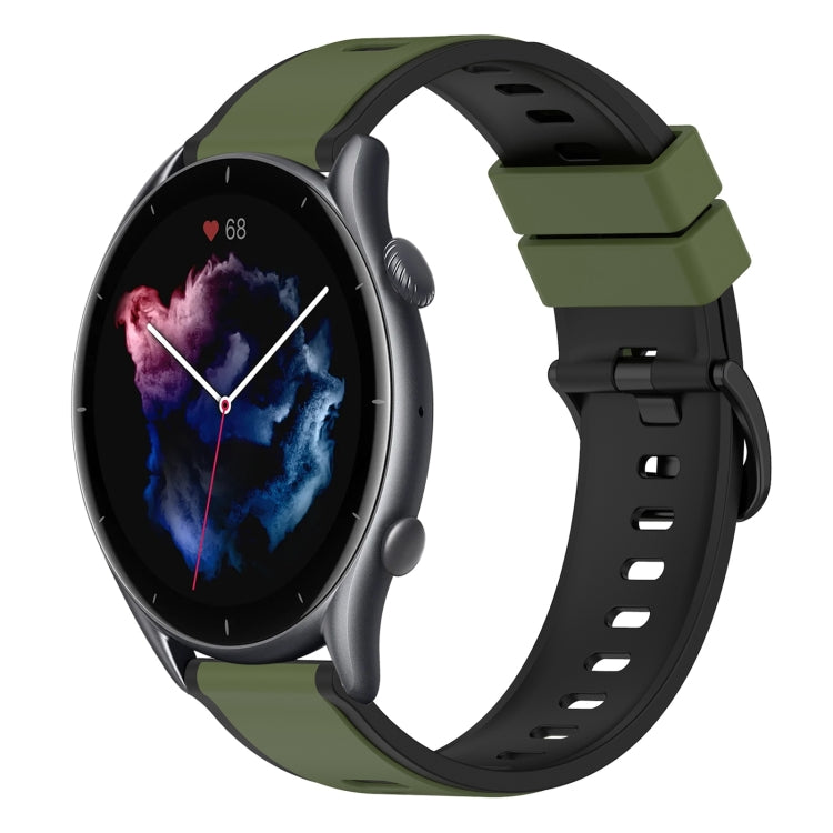 For Amazfit GTR 3 22mm Two-Color Silicone Watch Band