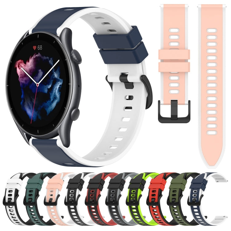 For Amazfit GTR 3 22mm Two-Color Silicone Watch Band