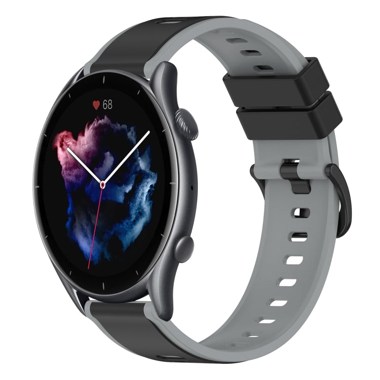 For Amazfit GTR 3 Pro 22mm Two-Color Silicone Watch Band