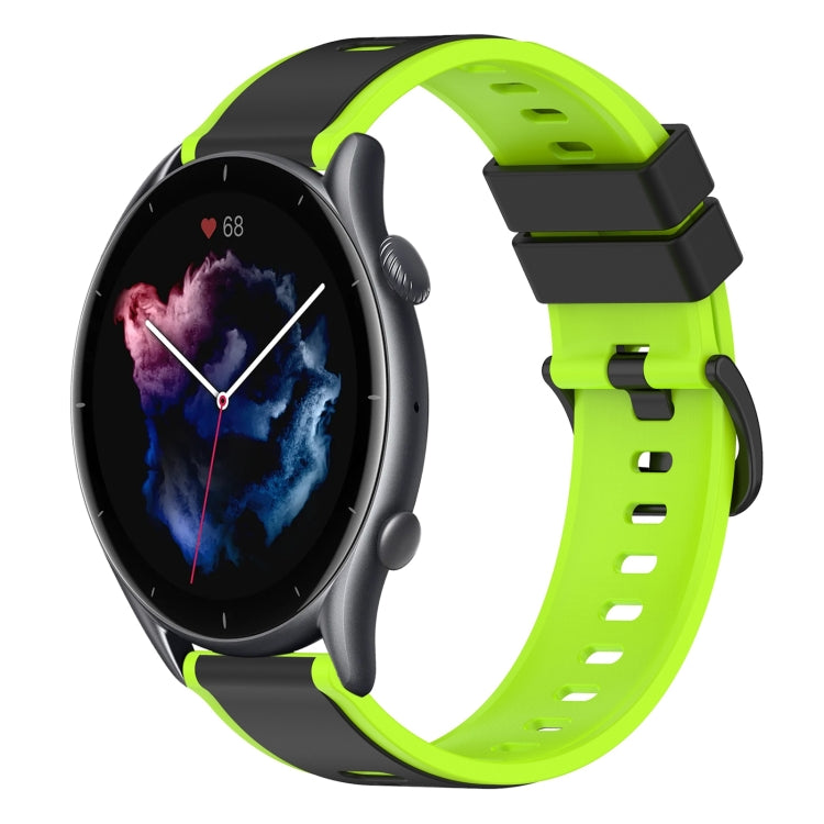 For Amazfit GTR 3 Pro 22mm Two-Color Silicone Watch Band