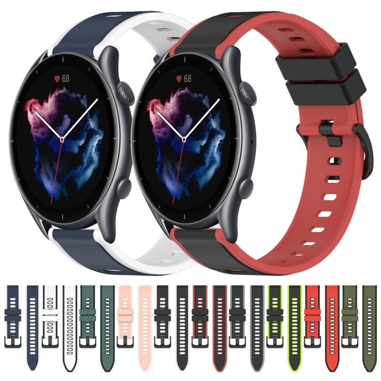 For Amazfit GTR 3 Pro 22mm Two-Color Silicone Watch Band