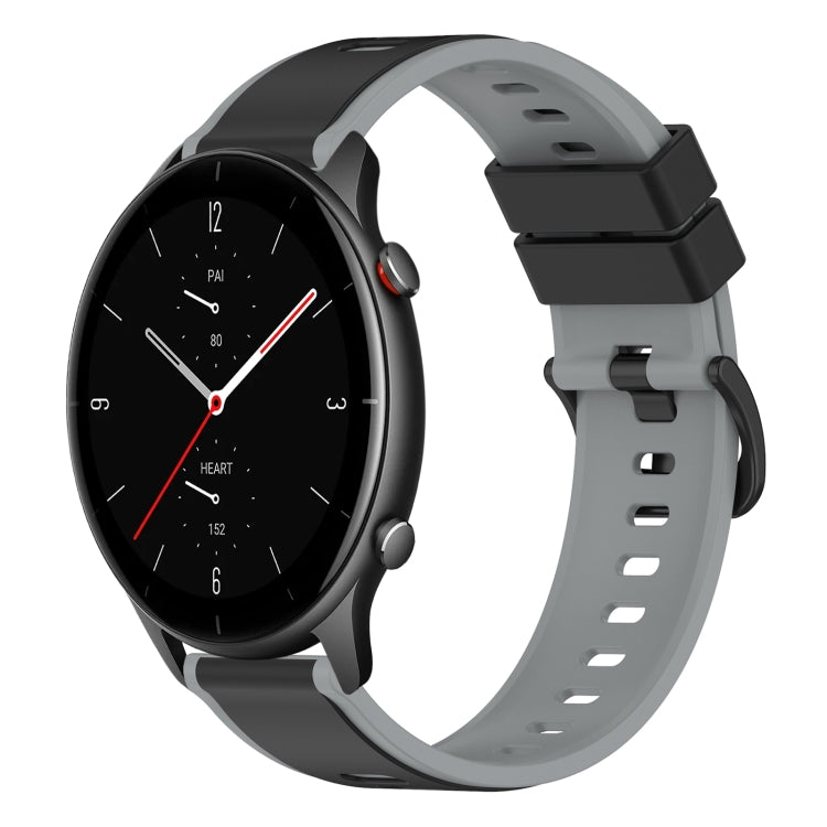 For Amazfit GTR 2e 22mm Two-Color Silicone Watch Band
