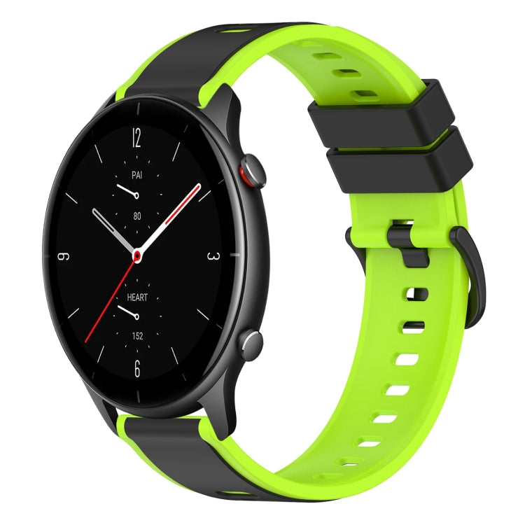 For Amazfit GTR 2e 22mm Two-Color Silicone Watch Band