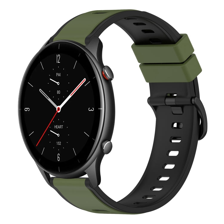 For Amazfit GTR 2e 22mm Two-Color Silicone Watch Band