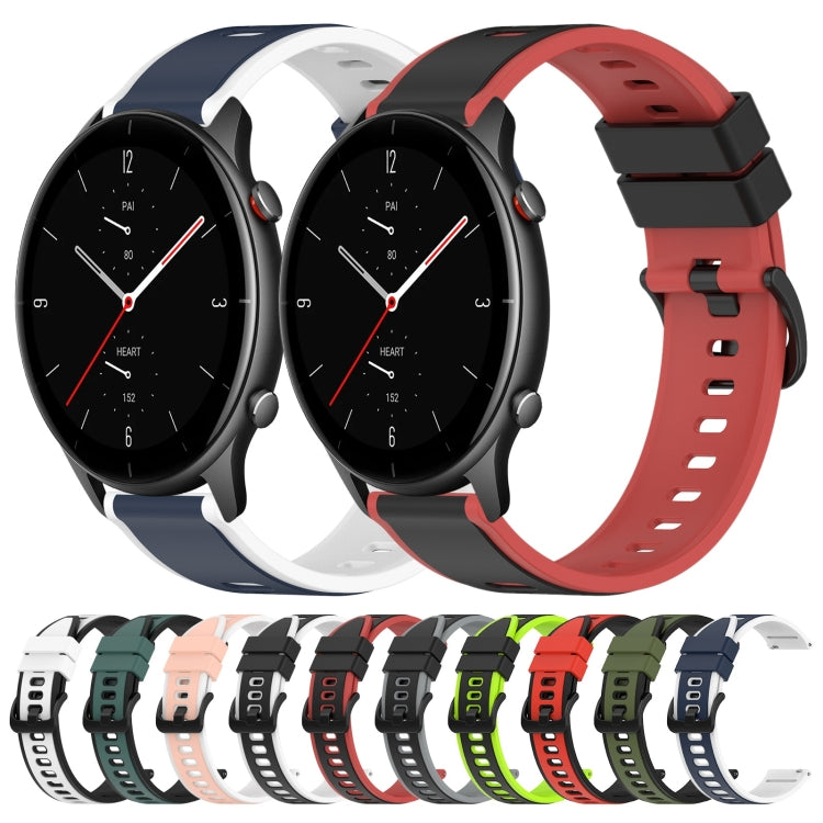 For Amazfit GTR 2e 22mm Two-Color Silicone Watch Band